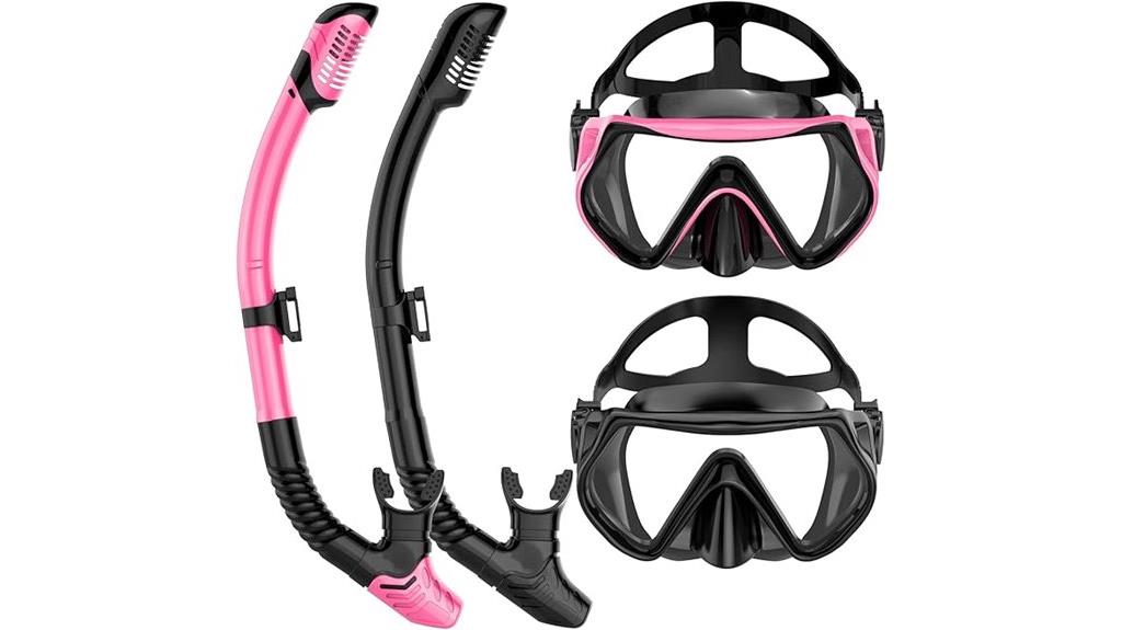 adult dry top snorkel set