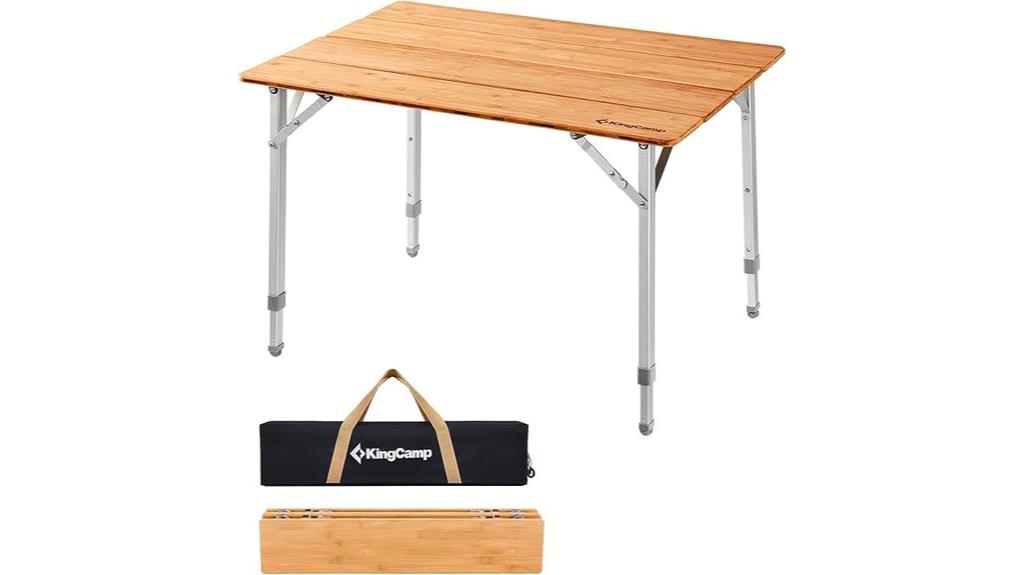 bamboo folding camping table