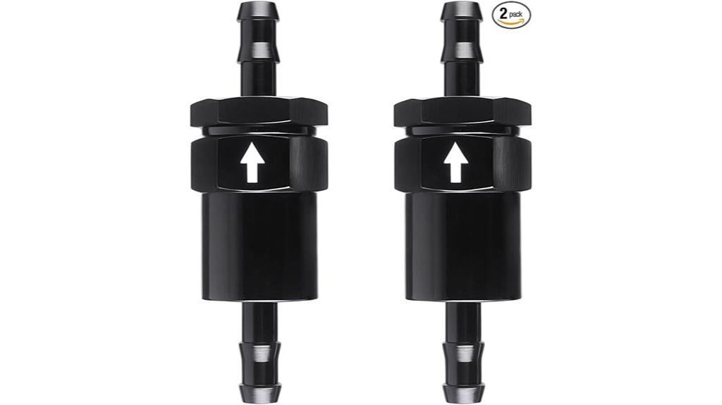 black aluminum fuel filter