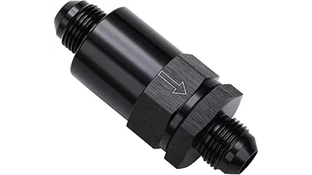 black aluminum fuel filter