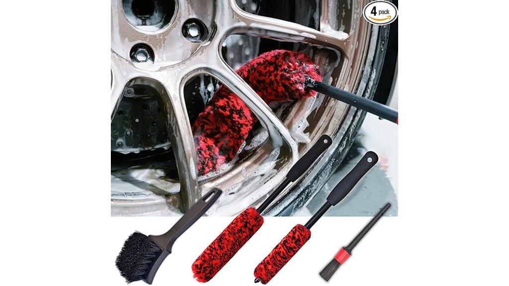 car wheel and tire brush set