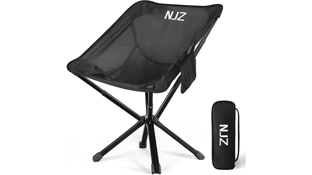 compact black camping chair