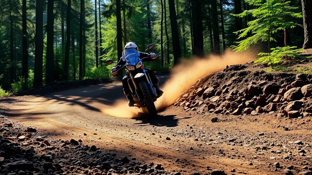 controlled smooth trail braking