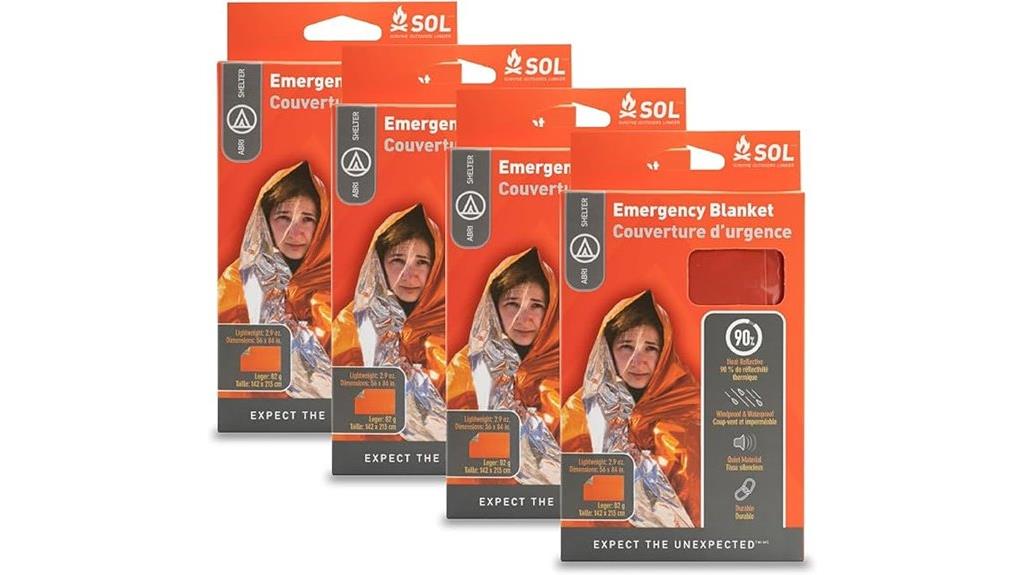 emergency blanket four pack