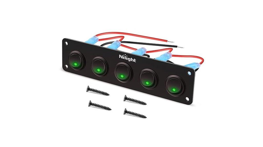 five gang rocker switch panel