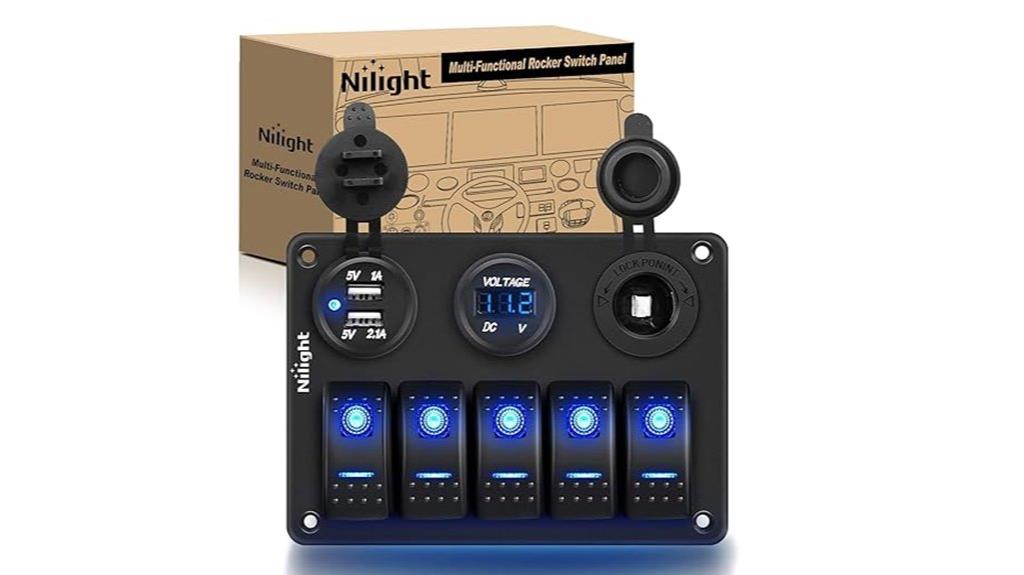 five switch panel with usb