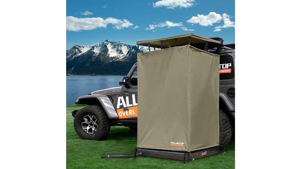 foldable shower with accessories