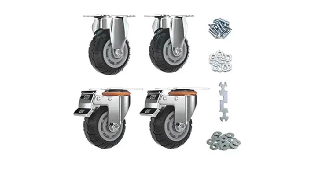 four inch brake caster wheels