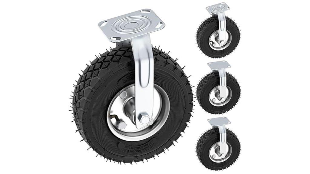 four inch pneumatic casters