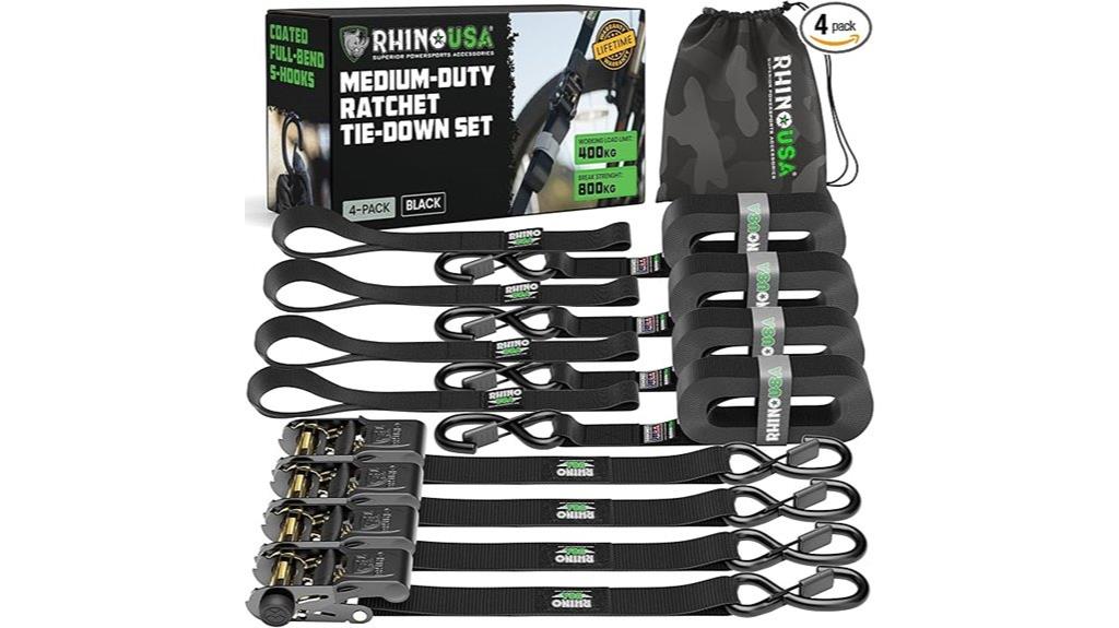 four pack 1 inch tie downs
