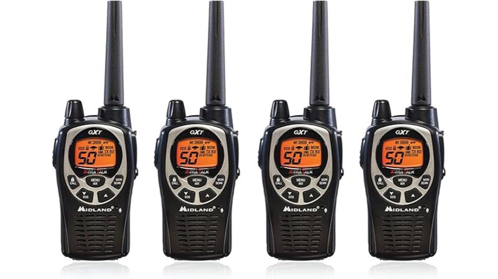 four pack gmrs walkie talkies