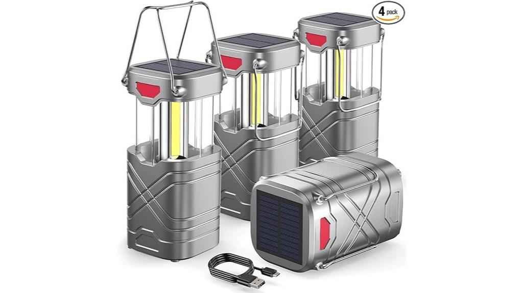 four rechargeable camping lanterns