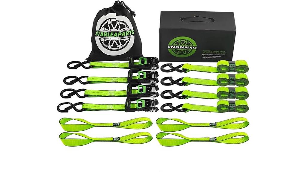 four straps secure motorcycle