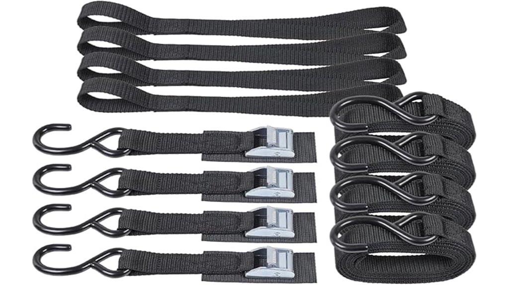 four straps with hooks