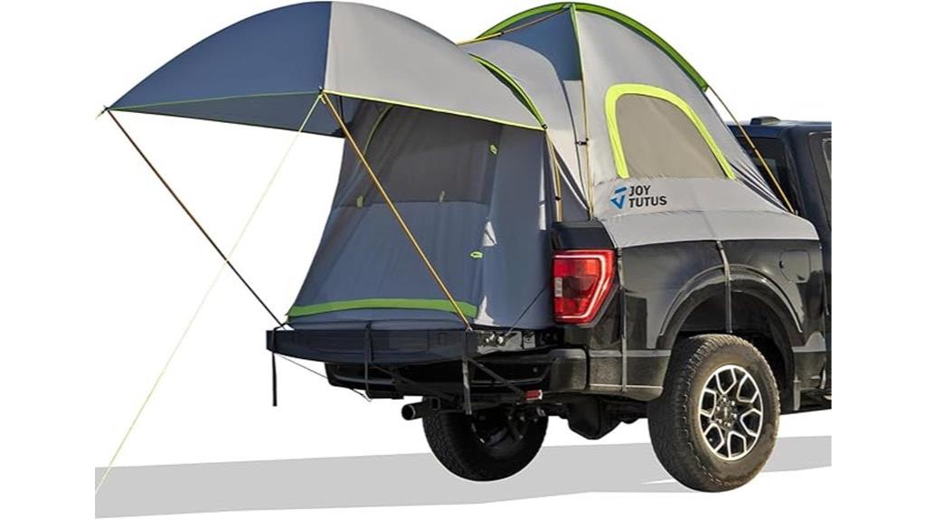 green pickup truck tent