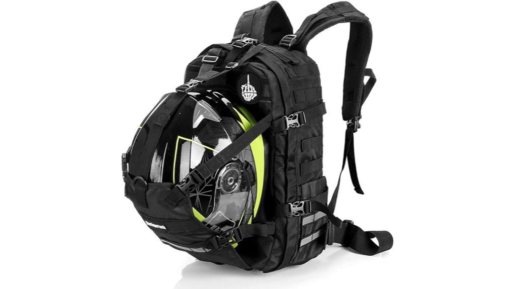 helmet compatible backpack for cycling