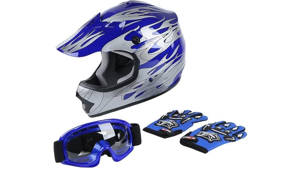 kids motocross helmet set