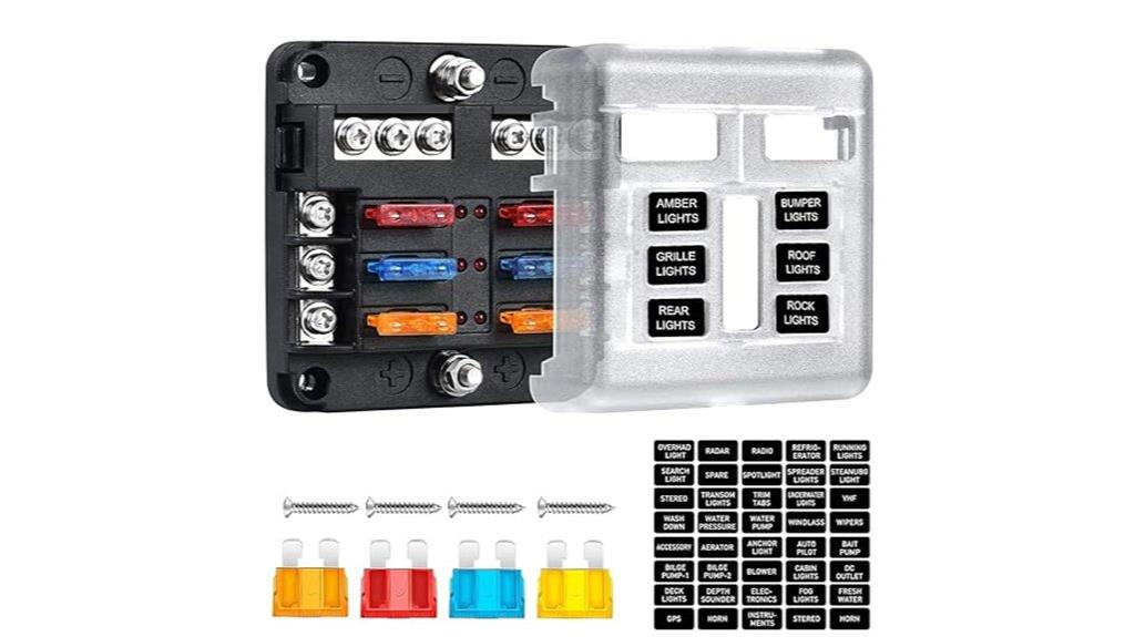 marine fuse block with leds