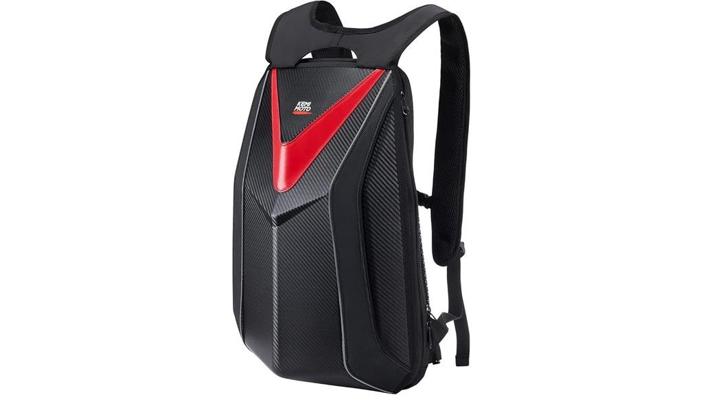 motorcycle backpack with helmet