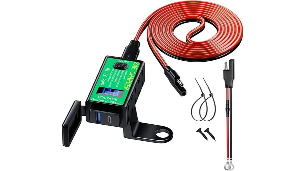 motorcycle charger with dual usb