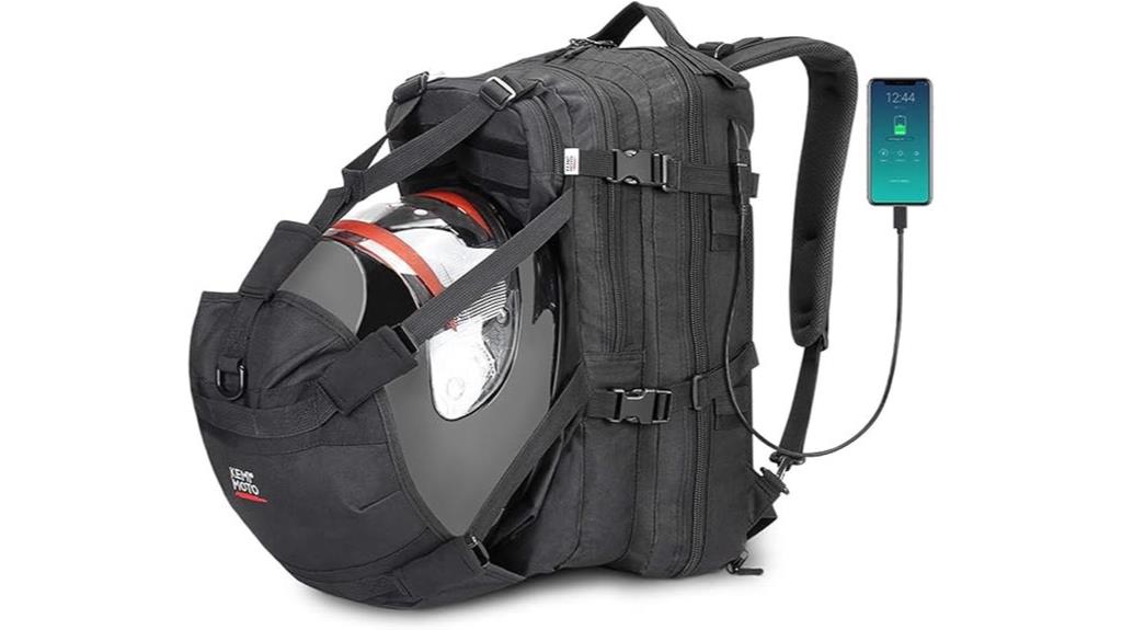 motorcycle helmet backpack usb