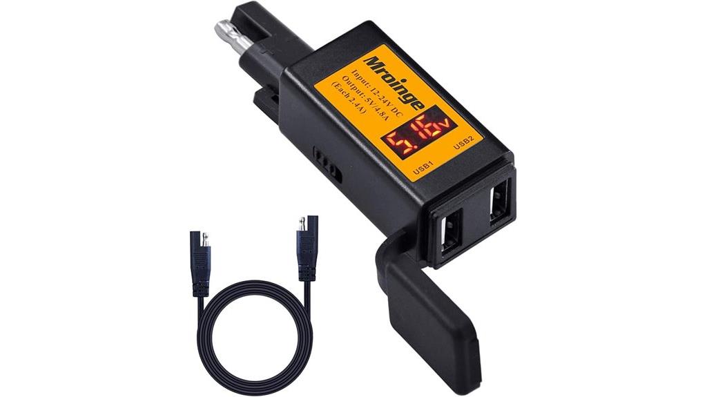 motorcycle usb charger meter
