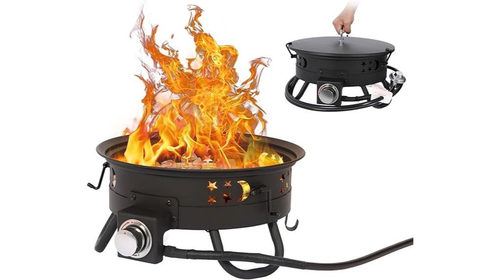 portable 17 inch gas firepit