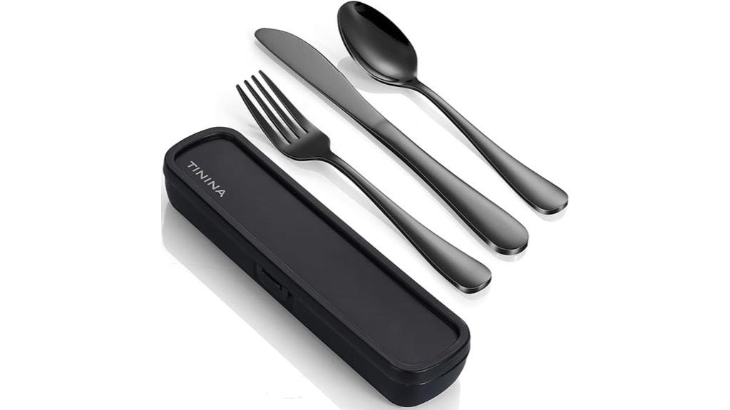 portable 4 piece stainless cutlery