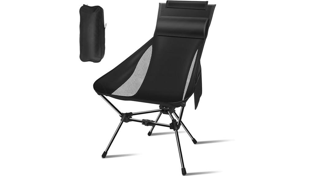 portable camping chair with headrest