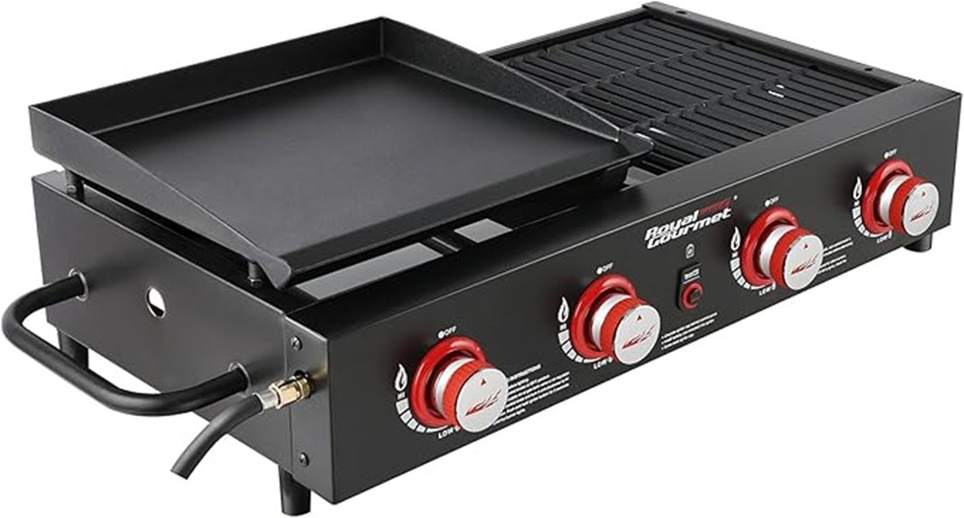 portable four burner gas grill