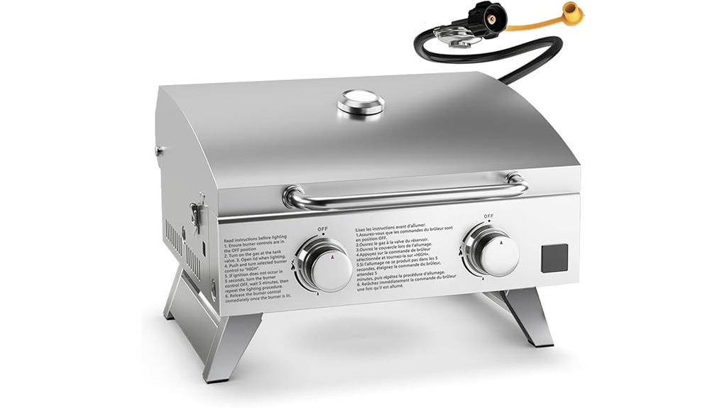 portable two burner gas grill