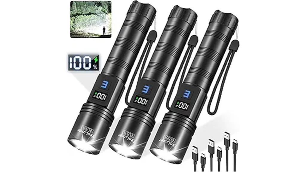 rechargeable high lumens flashlights