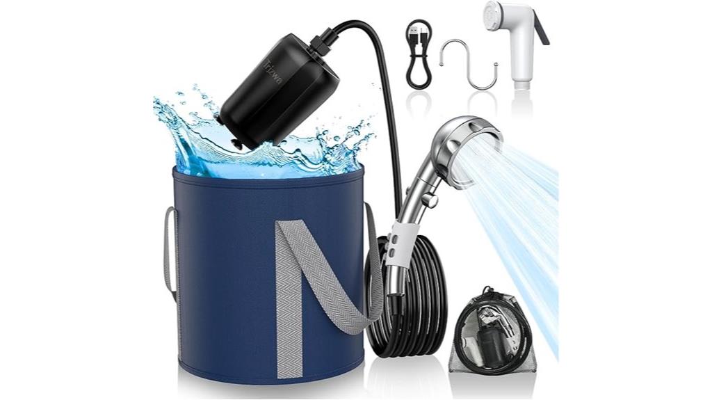 rechargeable portable shower system