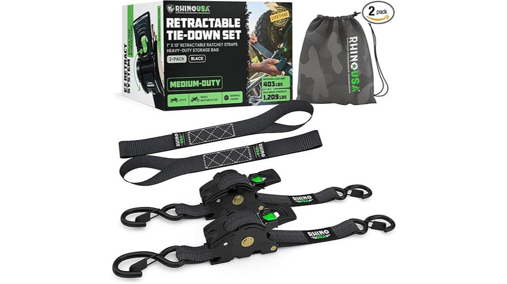 retractable ratchet straps pack