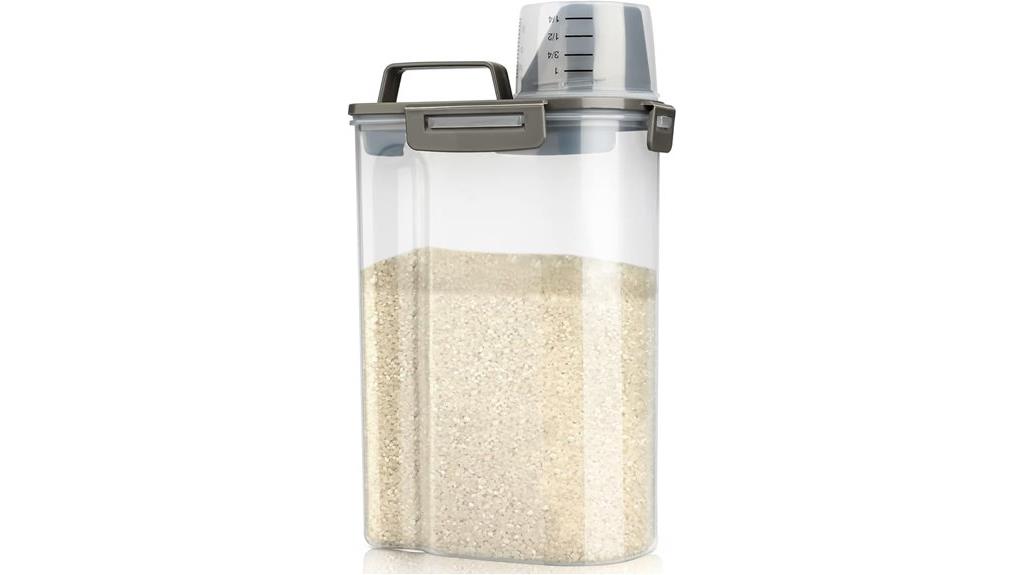 rice storage container with scoop