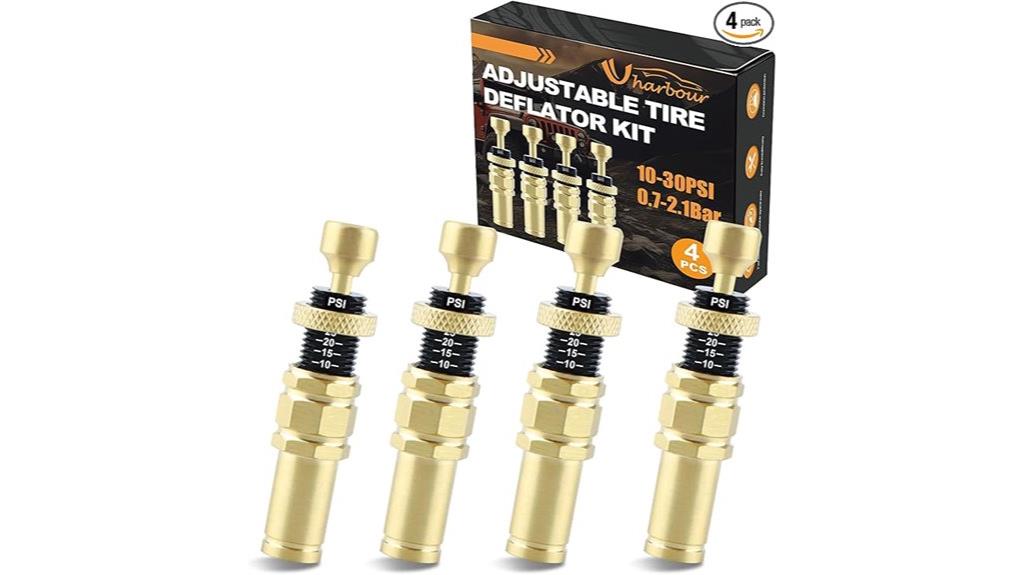 settable four piece tire deflators
