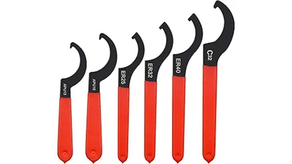 six piece coilover wrench set