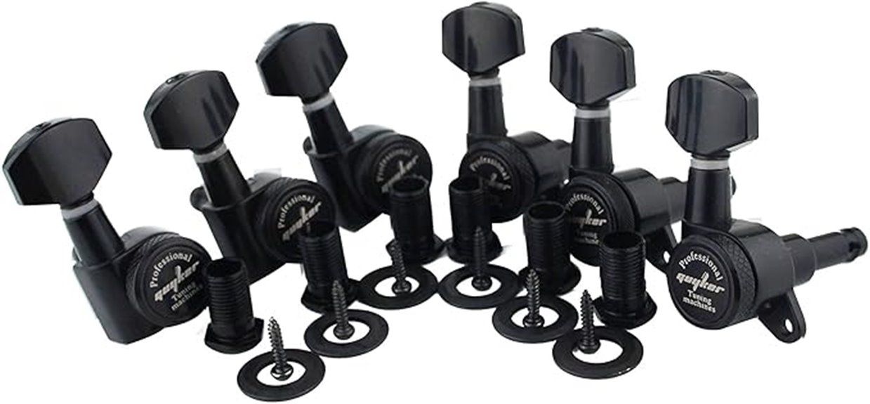 six right guitar tuners