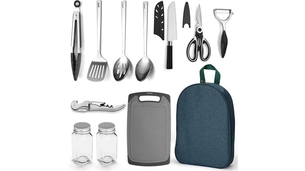 ten piece camping utensil set