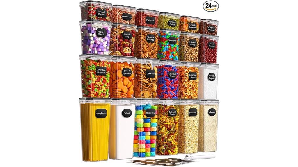 twenty four airtight containers