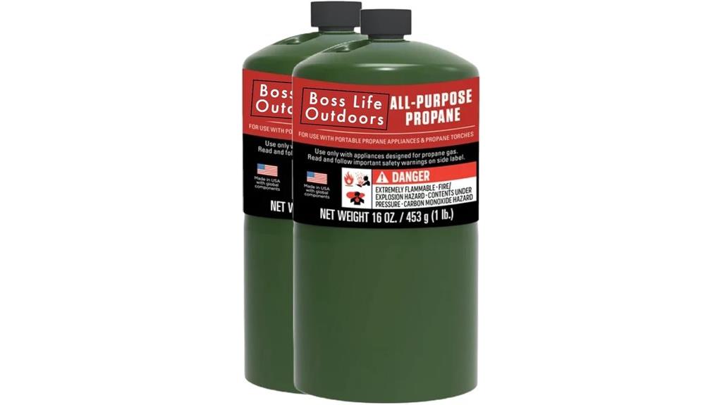 two 16 oz propane cylinders