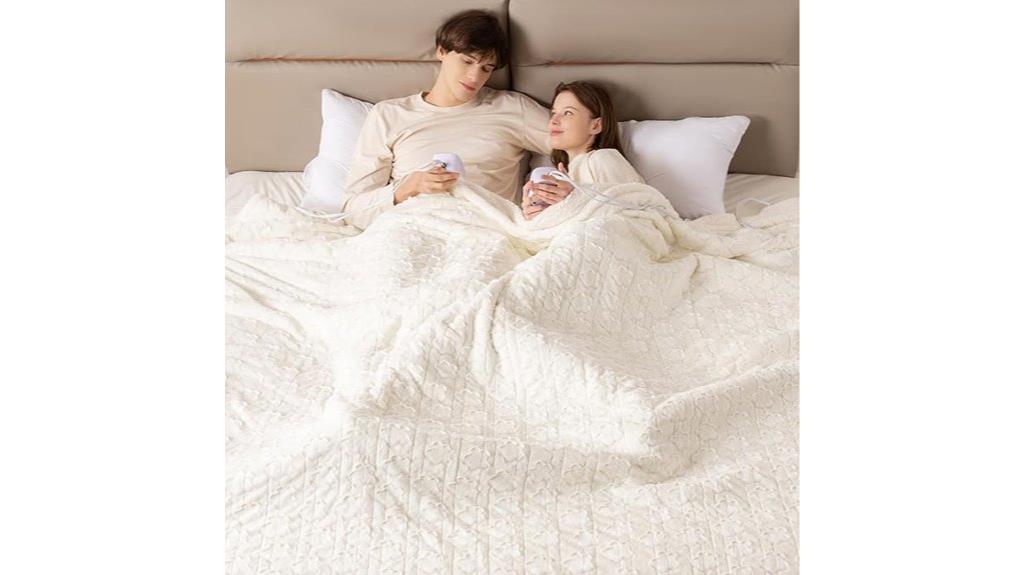 large electric blanket with dual controllers