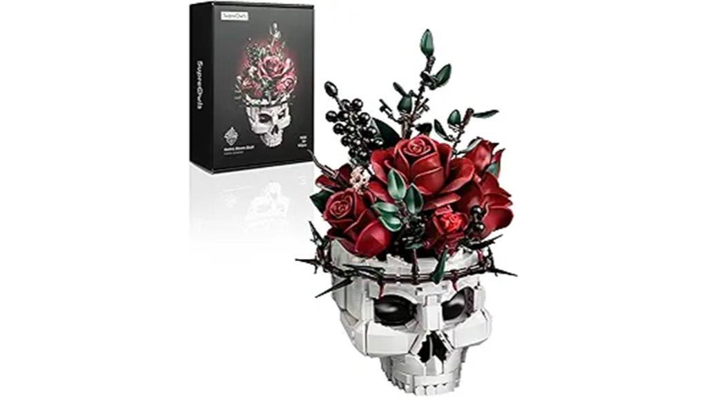 skull roses building decor