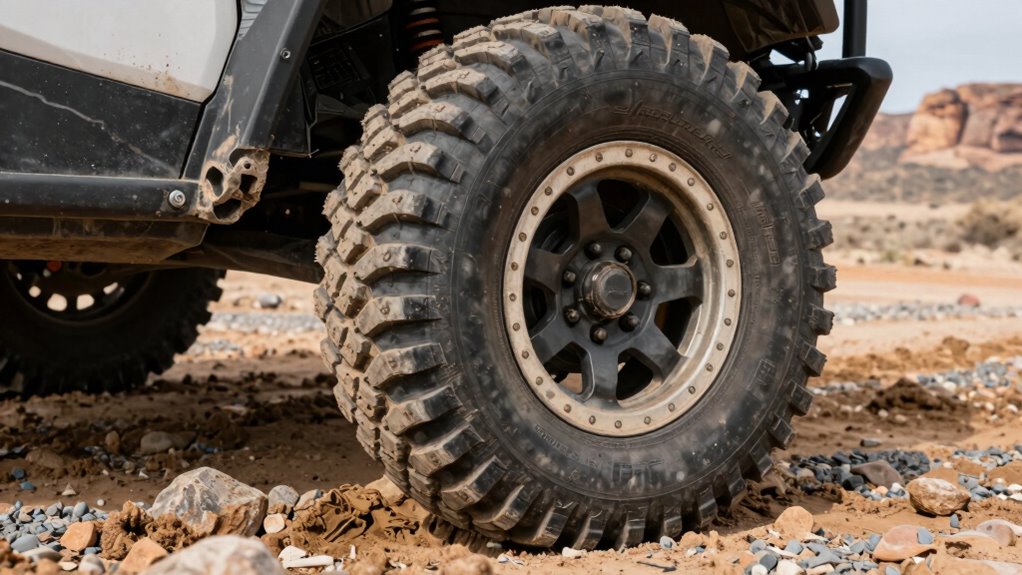 aggressive tread for rugged traction