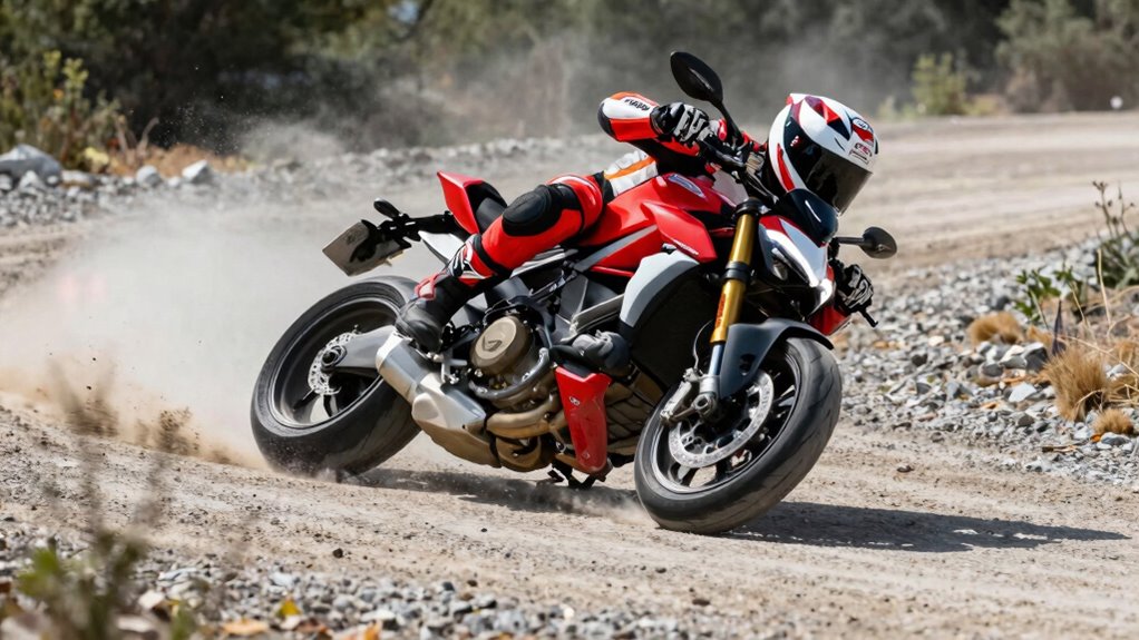 ducati gravel cornering abs