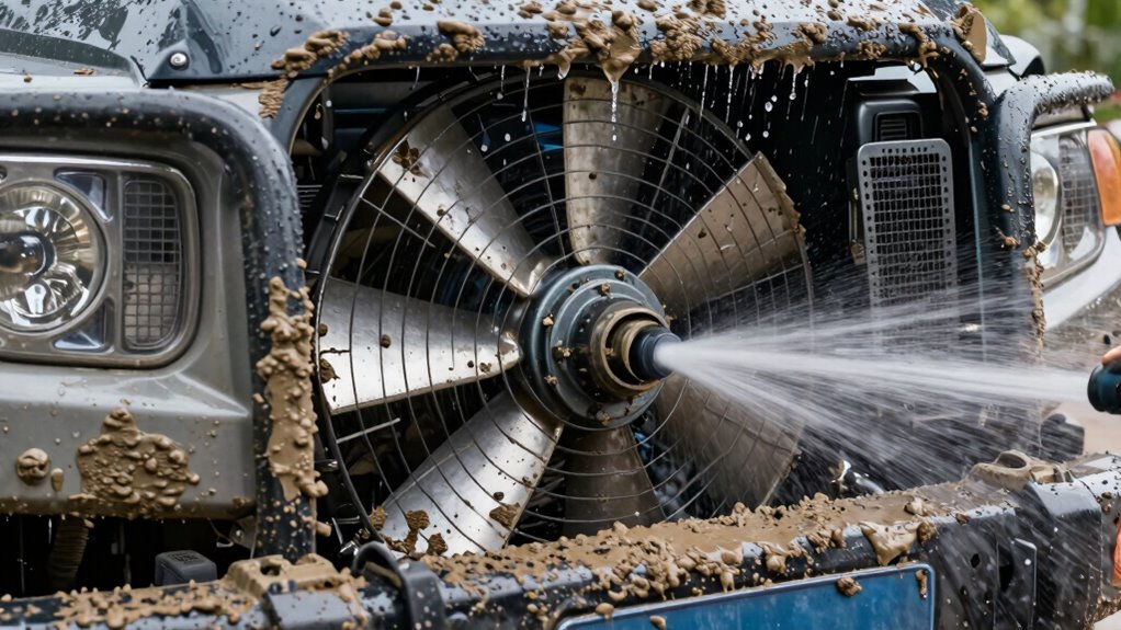 gentle brushing and pressure washing