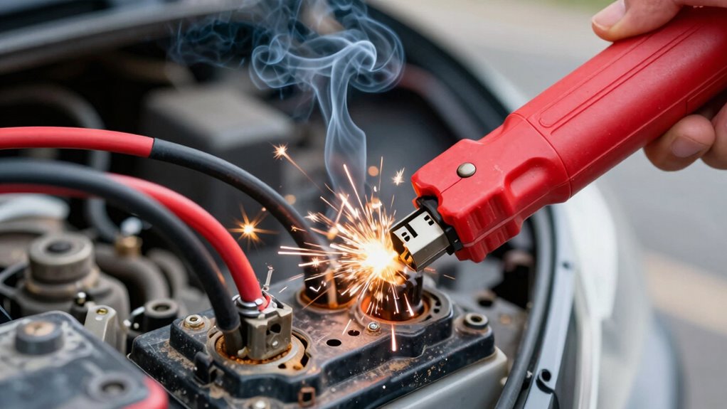 incorrect jump starting methods