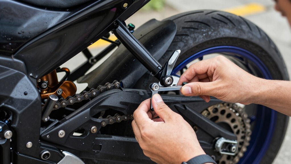maintain chain and swingarm alignment