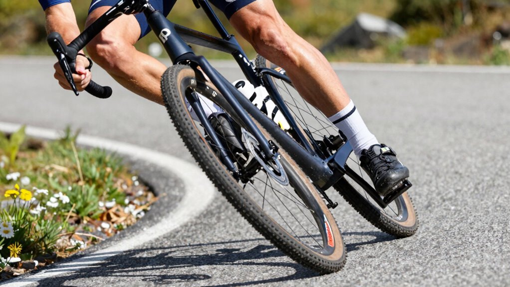 outside foot stabilizes turn