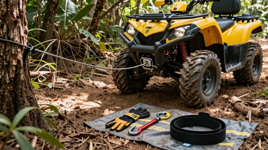 prepare equipment before winching
